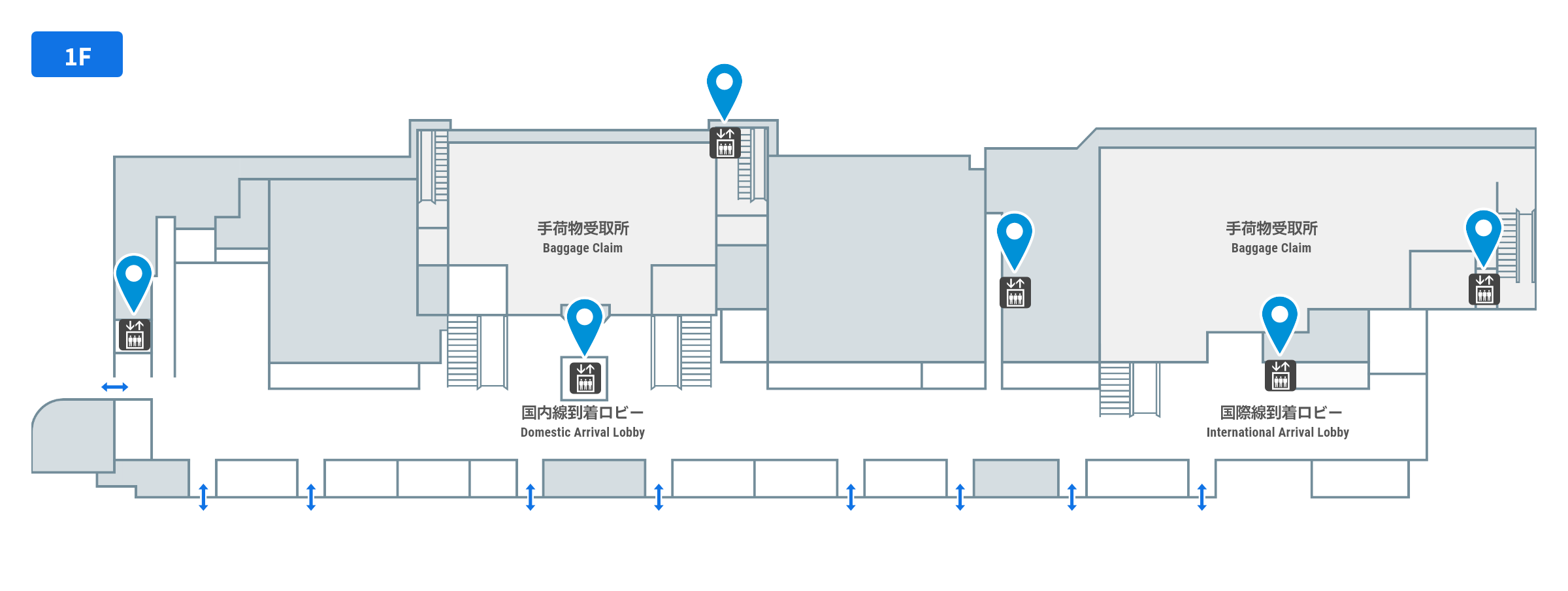 エレベーターの1階のフロアガイド