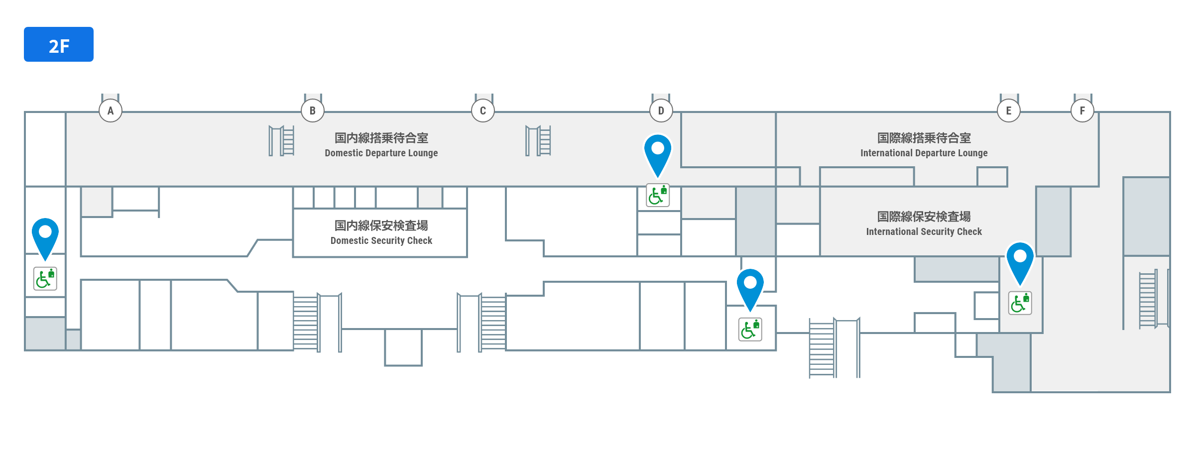 多目的トイレの2階のフロアガイド