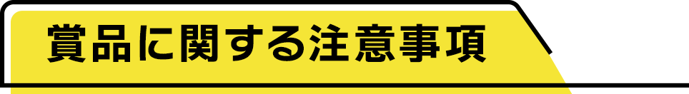 賞品に関する注意事項